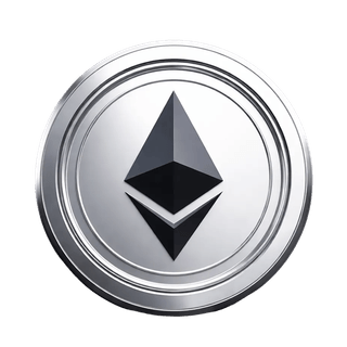 Moneda flotante de la criptomoneda Ethereum ETH como elemento gráfico