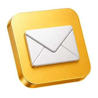 Sobre de correo en 3D como icono decorativo dentro de la página de contacto